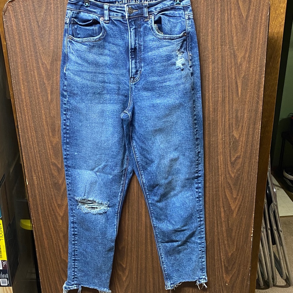 American Apparel Distressed Blue Ankle Jeans